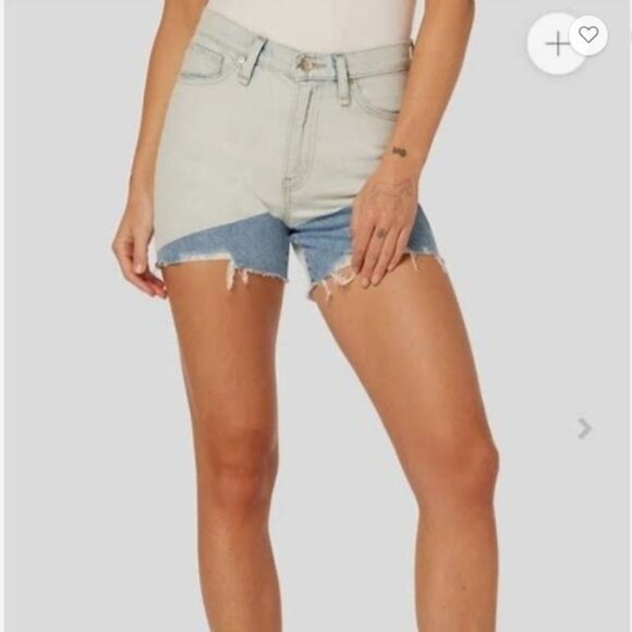 Hudson Jeans Devon High Waist Denim Boyfriend Shorts Extracted Triangle - Picture 2 of 4